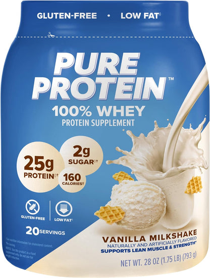 Powder, Whey, High Protein, Low Sugar, Gluten Free, Vanilla Cream, 1.75 Lbs