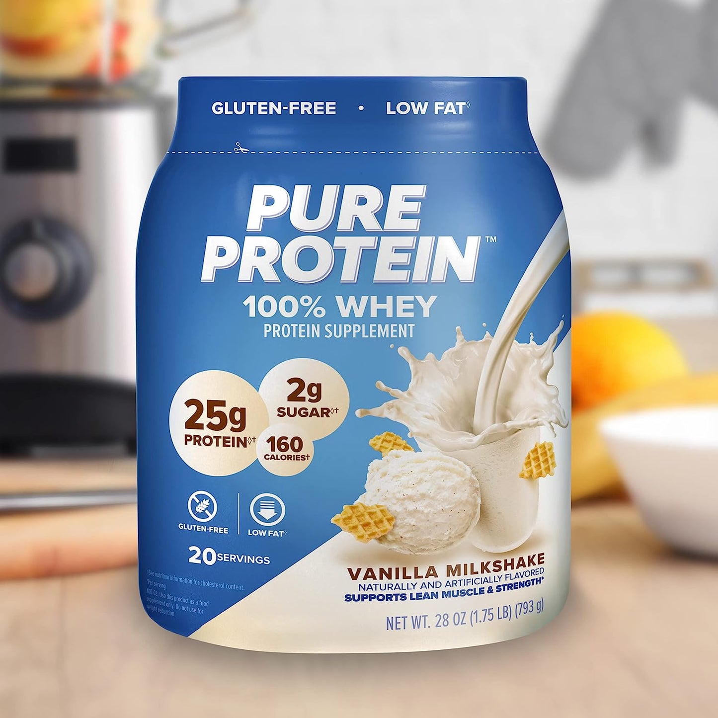 Powder, Whey, High Protein, Low Sugar, Gluten Free, Vanilla Cream, 1.75 Lbs